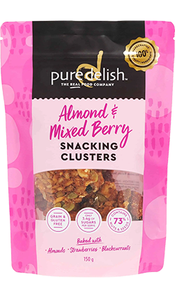 Pure Delish Almond & Mixed Berry Snacking Clusters 150g