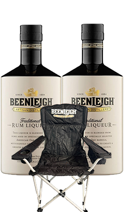 Beenleigh Traditional Rum Liqueur Crock 700ml x2 + Deck/Beach Chair