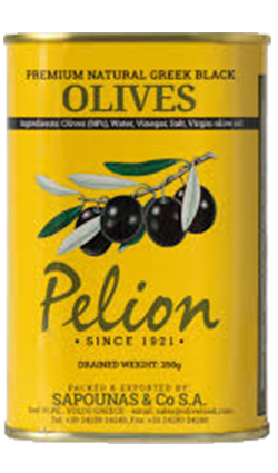 Pelion Black Olives 430g