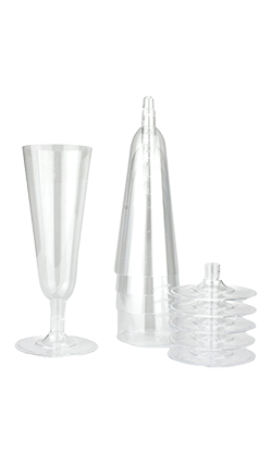 DAMAGED Disposable Champagne Flutes 6Pk