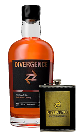 Divergence Virgin French Oak Whisky 700ml + Hipflask