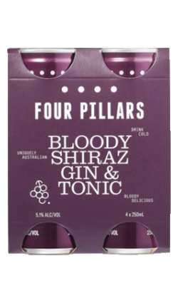 Four Pillars Bloody Shiraz Gin & Tonic Can 250ml 4pk