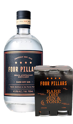 Four Pillars Rare Dry Gin 700ml + Gin & Tonic Can 250ml 4pk