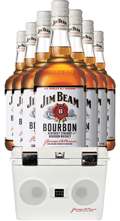 Jim Beam Bourbon 1125ml x12 + Chilly Bin