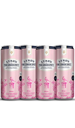 Lyre's Pink London Non Alcoholic Spirit 250ml 4pk Cans