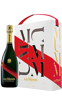 Mumm Brut Grand Cordon 750ml with 2 flutes