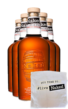 Naked Malt 700ml 4 Bottles + White MEDIUM Hoodie