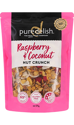 Pure Delish Raspberry & Coconut Nut Crunch 375g