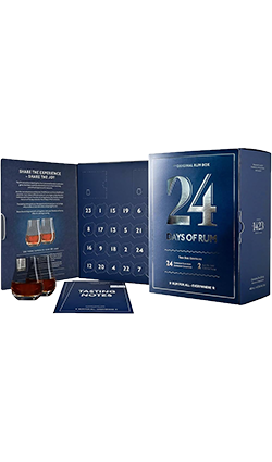 Rum Calendar 24 Days of Rum Blue Edition + 2 Glasses