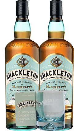 Shackleton Blended Scotch Whisky 700ml  x 2 plus Glass