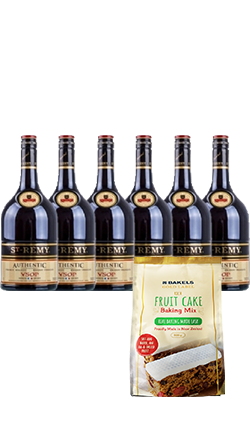 St Remy Brandy VSOP 1000ml SIX PACK + Fruit Cake Mix