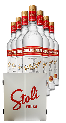 Stolichnaya Premium Latvian Vodka 1000ml 12PK + Dartboard