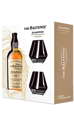 Balvenie 12YO Double Wood 700ml with 2 Glasses