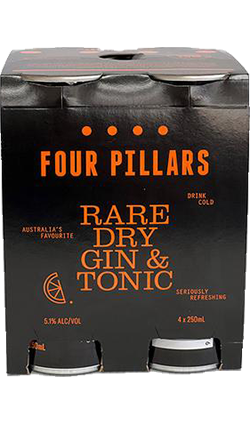 Four Pillars Rare Dry Gin & Tonic Can 250ml 4pk