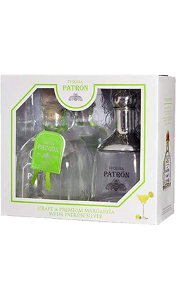 Patron Silver Glass Bottle Shaker Giftpack 750ml