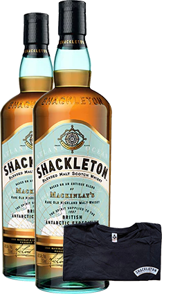 Shackleton Blended Whisky 700ml x 2 with T-Shirt